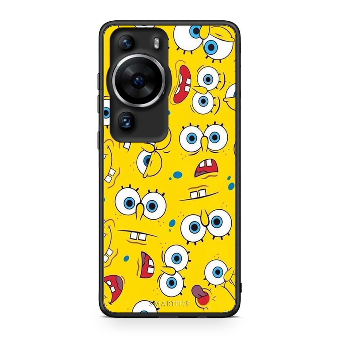 Θήκη Huawei P60 Pro PopArt Sponge από τη Smartfits με σχέδιο στο πίσω μέρος και μαύρο περίβλημα | Huawei P60 Pro PopArt Sponge Case with Colorful Back and Black Bezels