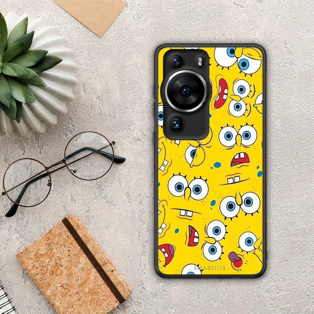 Θήκη Huawei P60 Pro PopArt Sponge από τη Smartfits με σχέδιο στο πίσω μέρος και μαύρο περίβλημα | Huawei P60 Pro PopArt Sponge Case with Colorful Back and Black Bezels