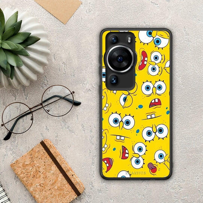 Θήκη Huawei P60 Pro PopArt Sponge από τη Smartfits με σχέδιο στο πίσω μέρος και μαύρο περίβλημα | Huawei P60 Pro PopArt Sponge Case with Colorful Back and Black Bezels