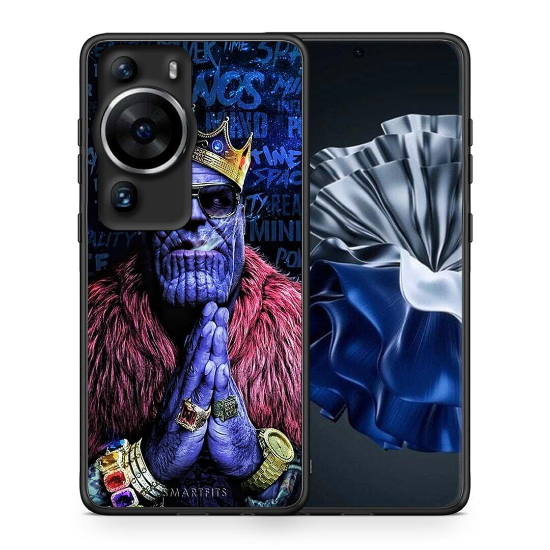 Θήκη Huawei P60 Pro PopArt Thanos από τη Smartfits με σχέδιο στο πίσω μέρος και μαύρο περίβλημα | Huawei P60 Pro PopArt Thanos Case with Colorful Back and Black Bezels