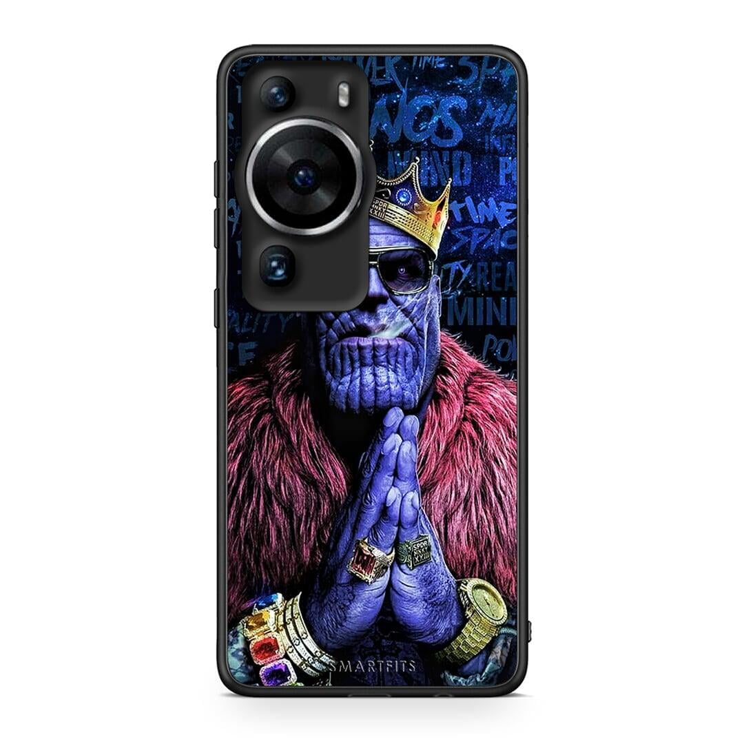 Θήκη Huawei P60 Pro PopArt Thanos από τη Smartfits με σχέδιο στο πίσω μέρος και μαύρο περίβλημα | Huawei P60 Pro PopArt Thanos Case with Colorful Back and Black Bezels
