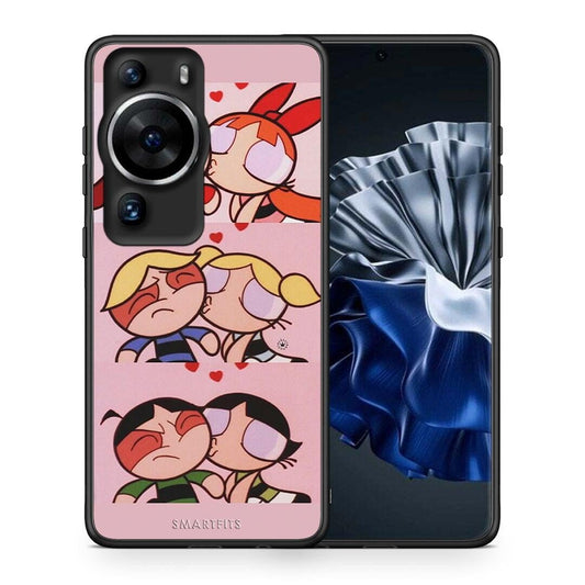 Θήκη Huawei P60 Pro Puff Love από τη Smartfits με σχέδιο στο πίσω μέρος και μαύρο περίβλημα | Huawei P60 Pro Puff Love Case with Colorful Back and Black Bezels