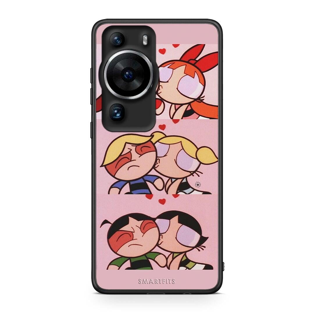 Θήκη Huawei P60 Pro Puff Love από τη Smartfits με σχέδιο στο πίσω μέρος και μαύρο περίβλημα | Huawei P60 Pro Puff Love Case with Colorful Back and Black Bezels