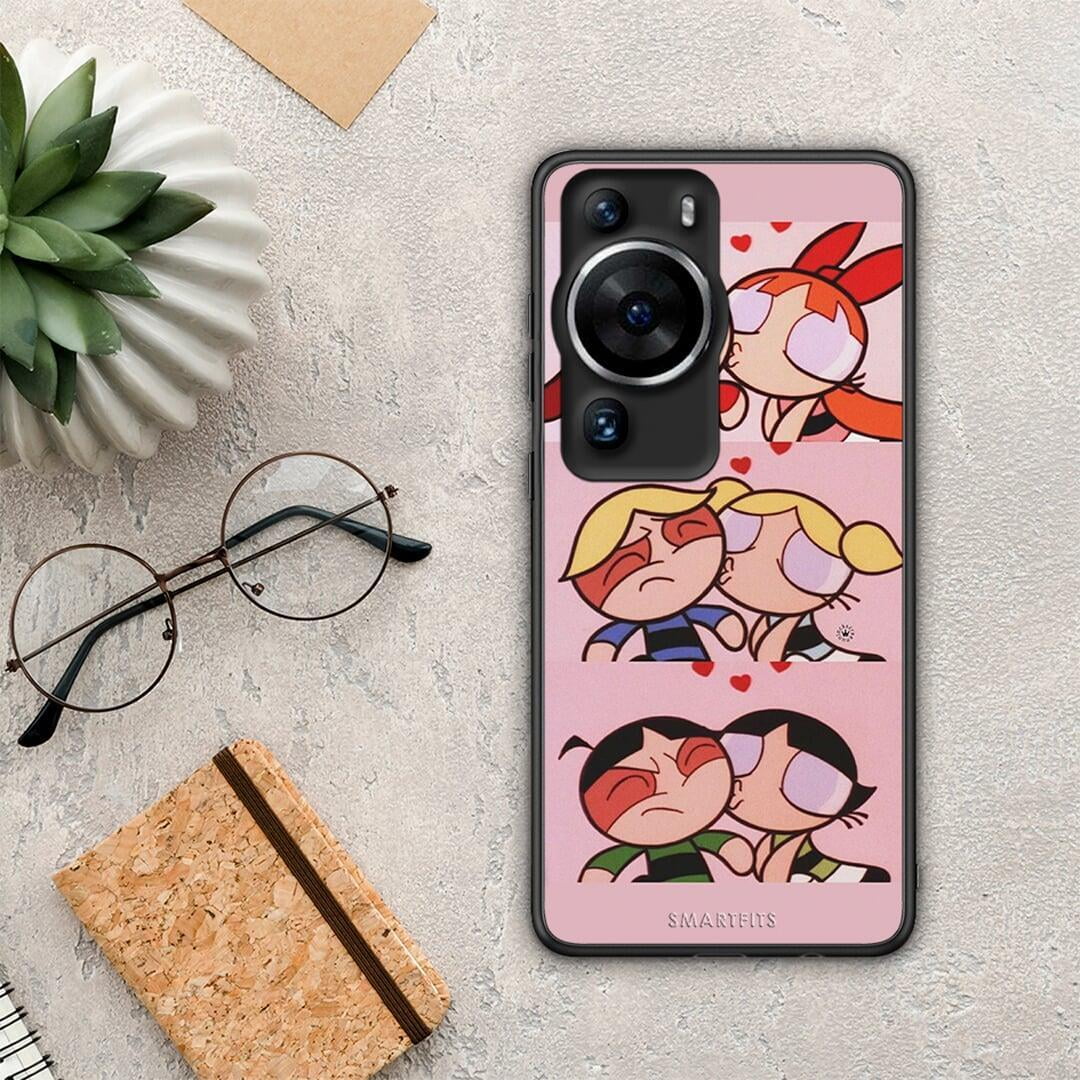 Θήκη Huawei P60 Pro Puff Love από τη Smartfits με σχέδιο στο πίσω μέρος και μαύρο περίβλημα | Huawei P60 Pro Puff Love Case with Colorful Back and Black Bezels