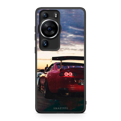 Θήκη Huawei P60 Pro Racing Supra από τη Smartfits με σχέδιο στο πίσω μέρος και μαύρο περίβλημα | Huawei P60 Pro Racing Supra Case with Colorful Back and Black Bezels