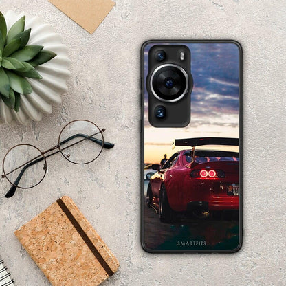 Θήκη Huawei P60 Pro Racing Supra από τη Smartfits με σχέδιο στο πίσω μέρος και μαύρο περίβλημα | Huawei P60 Pro Racing Supra Case with Colorful Back and Black Bezels