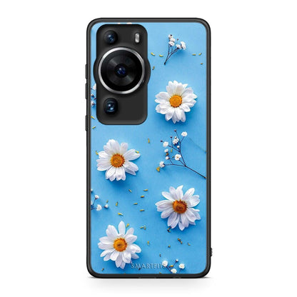 Θήκη Huawei P60 Pro Real Daisies από τη Smartfits με σχέδιο στο πίσω μέρος και μαύρο περίβλημα | Huawei P60 Pro Real Daisies Case with Colorful Back and Black Bezels