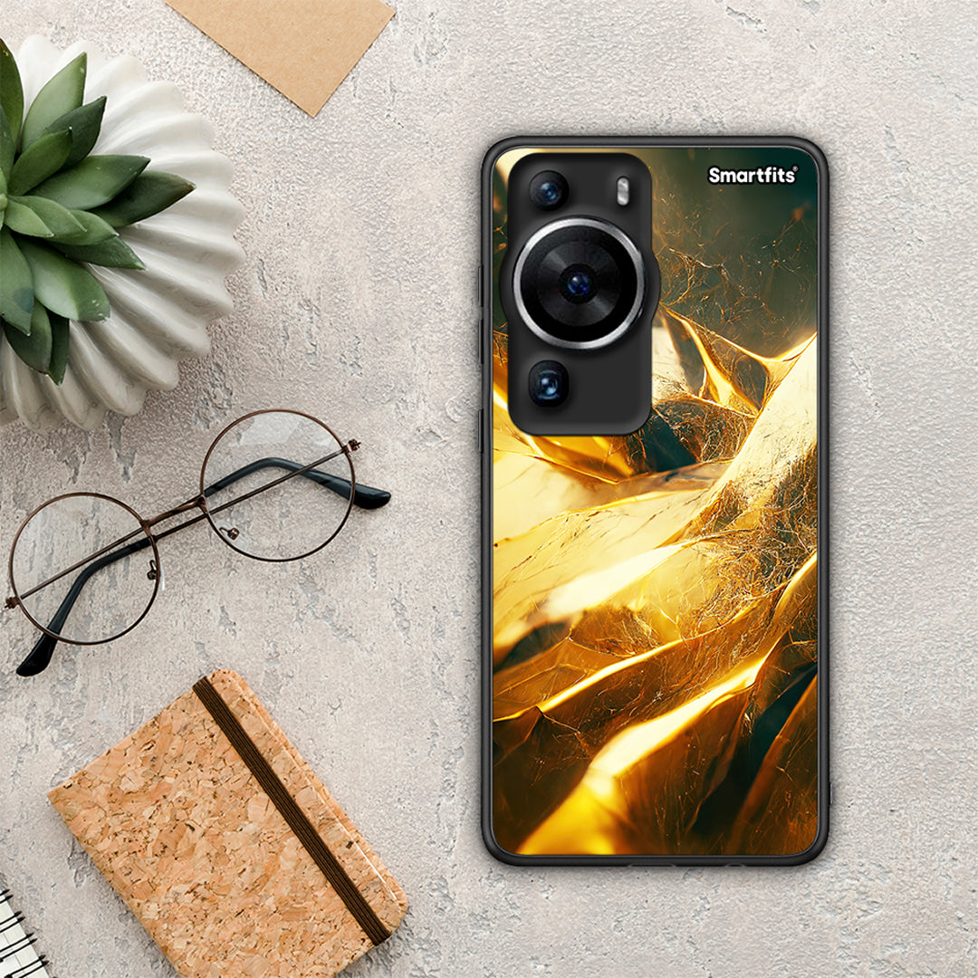 Θήκη Huawei P60 Pro Real Gold από τη Smartfits με σχέδιο στο πίσω μέρος και μαύρο περίβλημα | Huawei P60 Pro Real Gold Case with Colorful Back and Black Bezels