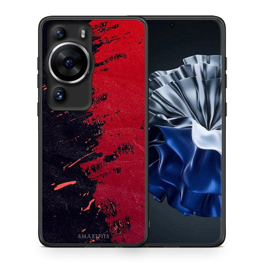Θήκη Huawei P60 Pro Red Paint από τη Smartfits με σχέδιο στο πίσω μέρος και μαύρο περίβλημα | Huawei P60 Pro Red Paint Case with Colorful Back and Black Bezels