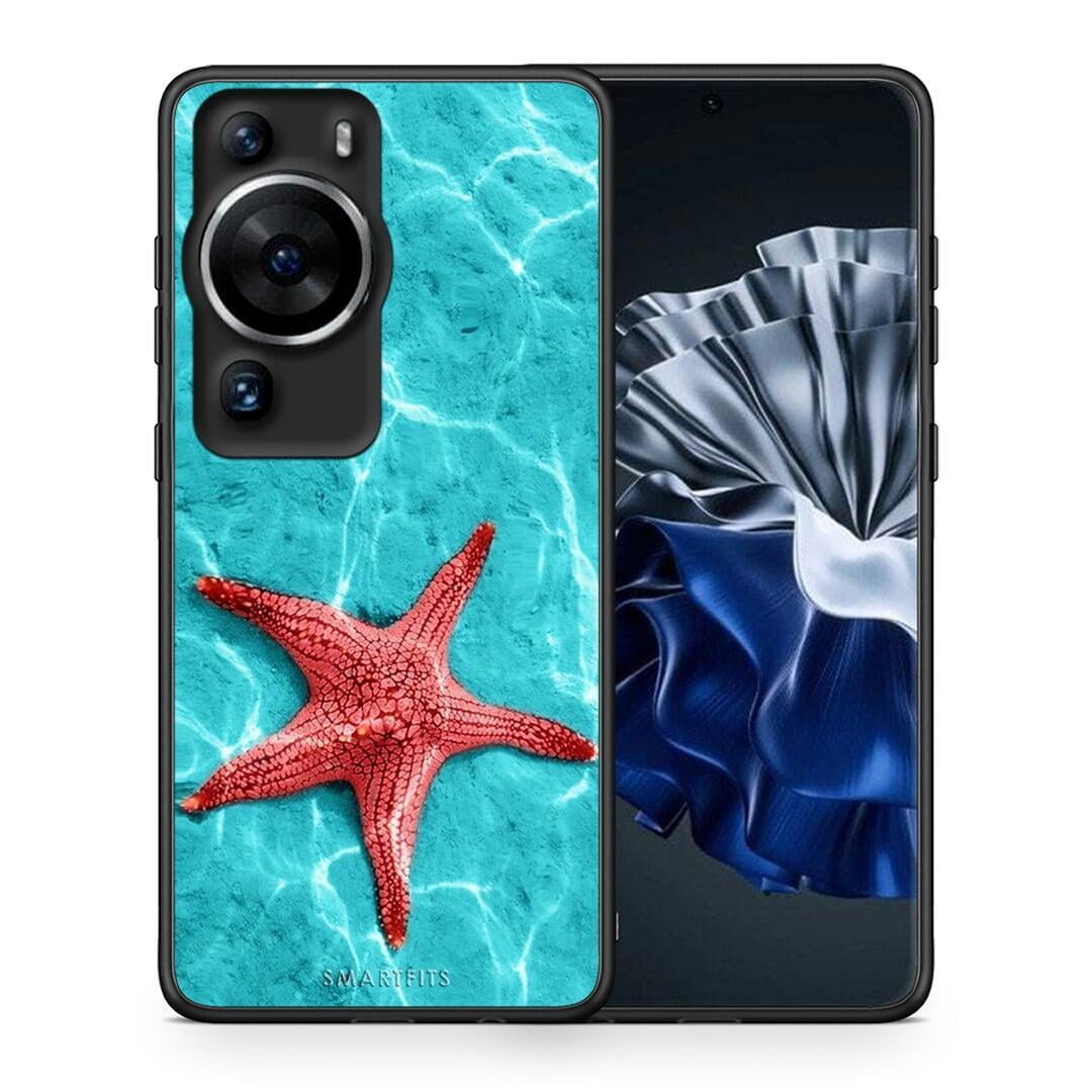 Θήκη Huawei P60 Pro Red Starfish από τη Smartfits με σχέδιο στο πίσω μέρος και μαύρο περίβλημα | Huawei P60 Pro Red Starfish Case with Colorful Back and Black Bezels