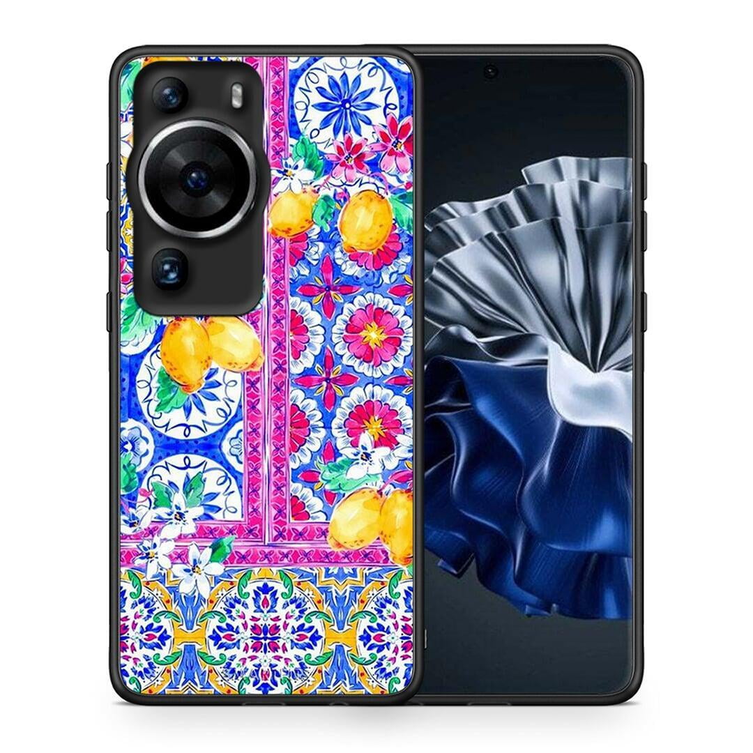 Θήκη Huawei P60 Pro Retro Spring από τη Smartfits με σχέδιο στο πίσω μέρος και μαύρο περίβλημα | Huawei P60 Pro Retro Spring Case with Colorful Back and Black Bezels