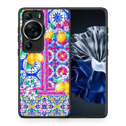 Θήκη Huawei P60 Pro Retro Spring από τη Smartfits με σχέδιο στο πίσω μέρος και μαύρο περίβλημα | Huawei P60 Pro Retro Spring Case with Colorful Back and Black Bezels