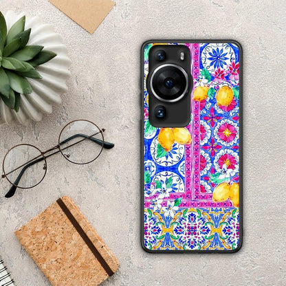 Θήκη Huawei P60 Pro Retro Spring από τη Smartfits με σχέδιο στο πίσω μέρος και μαύρο περίβλημα | Huawei P60 Pro Retro Spring Case with Colorful Back and Black Bezels