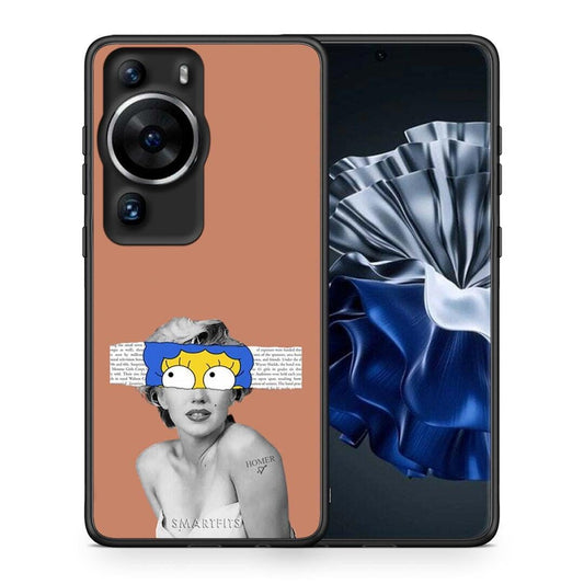 Θήκη Huawei P60 Pro Sim Merilyn από τη Smartfits με σχέδιο στο πίσω μέρος και μαύρο περίβλημα | Huawei P60 Pro Sim Merilyn Case with Colorful Back and Black Bezels
