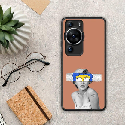 Θήκη Huawei P60 Pro Sim Merilyn από τη Smartfits με σχέδιο στο πίσω μέρος και μαύρο περίβλημα | Huawei P60 Pro Sim Merilyn Case with Colorful Back and Black Bezels
