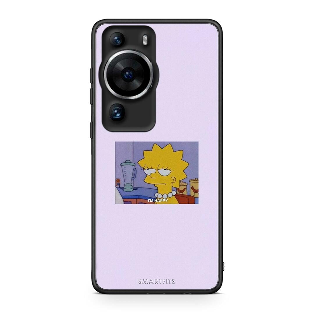 Θήκη Huawei P60 Pro So Happy από τη Smartfits με σχέδιο στο πίσω μέρος και μαύρο περίβλημα | Huawei P60 Pro So Happy Case with Colorful Back and Black Bezels