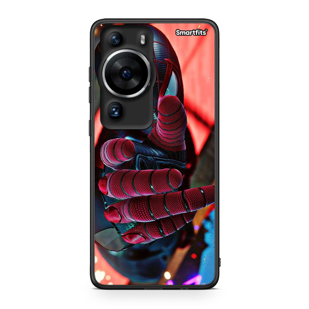 Θήκη Huawei P60 Pro Spider Hand από τη Smartfits με σχέδιο στο πίσω μέρος και μαύρο περίβλημα | Huawei P60 Pro Spider Hand Case with Colorful Back and Black Bezels