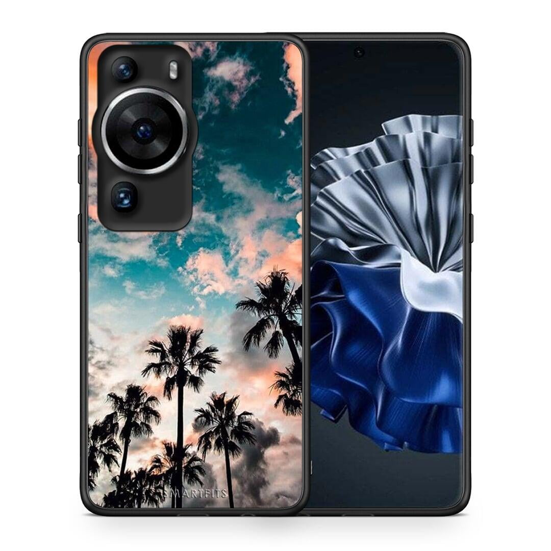 Θήκη Huawei P60 Pro Summer Sky από τη Smartfits με σχέδιο στο πίσω μέρος και μαύρο περίβλημα | Huawei P60 Pro Summer Sky Case with Colorful Back and Black Bezels