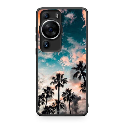 Θήκη Huawei P60 Pro Summer Sky από τη Smartfits με σχέδιο στο πίσω μέρος και μαύρο περίβλημα | Huawei P60 Pro Summer Sky Case with Colorful Back and Black Bezels