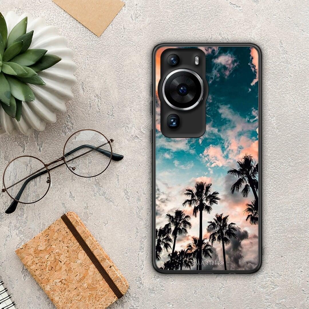 Θήκη Huawei P60 Pro Summer Sky από τη Smartfits με σχέδιο στο πίσω μέρος και μαύρο περίβλημα | Huawei P60 Pro Summer Sky Case with Colorful Back and Black Bezels