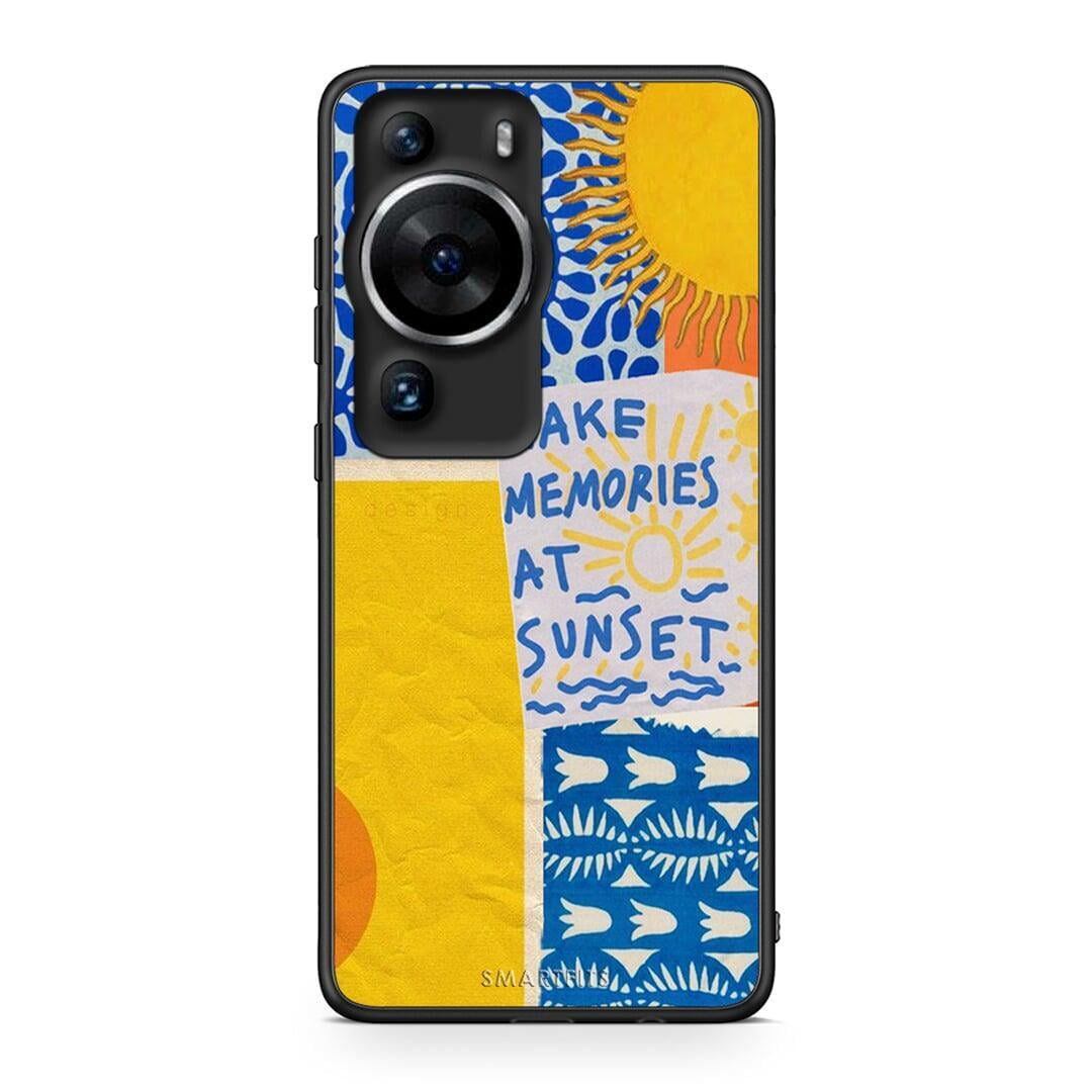 Θήκη Huawei P60 Pro Sunset Memories από τη Smartfits με σχέδιο στο πίσω μέρος και μαύρο περίβλημα | Huawei P60 Pro Sunset Memories Case with Colorful Back and Black Bezels