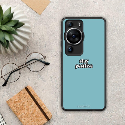 Θήκη Huawei P60 Pro Text Positive από τη Smartfits με σχέδιο στο πίσω μέρος και μαύρο περίβλημα | Huawei P60 Pro Text Positive Case with Colorful Back and Black Bezels