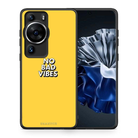 Θήκη Huawei P60 Pro Text Vibes από τη Smartfits με σχέδιο στο πίσω μέρος και μαύρο περίβλημα | Huawei P60 Pro Text Vibes Case with Colorful Back and Black Bezels