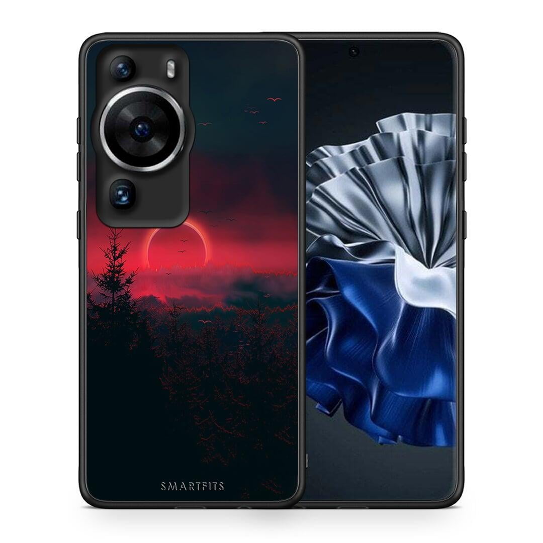 Θήκη Huawei P60 Pro Tropic Sunset από τη Smartfits με σχέδιο στο πίσω μέρος και μαύρο περίβλημα | Huawei P60 Pro Tropic Sunset Case with Colorful Back and Black Bezels