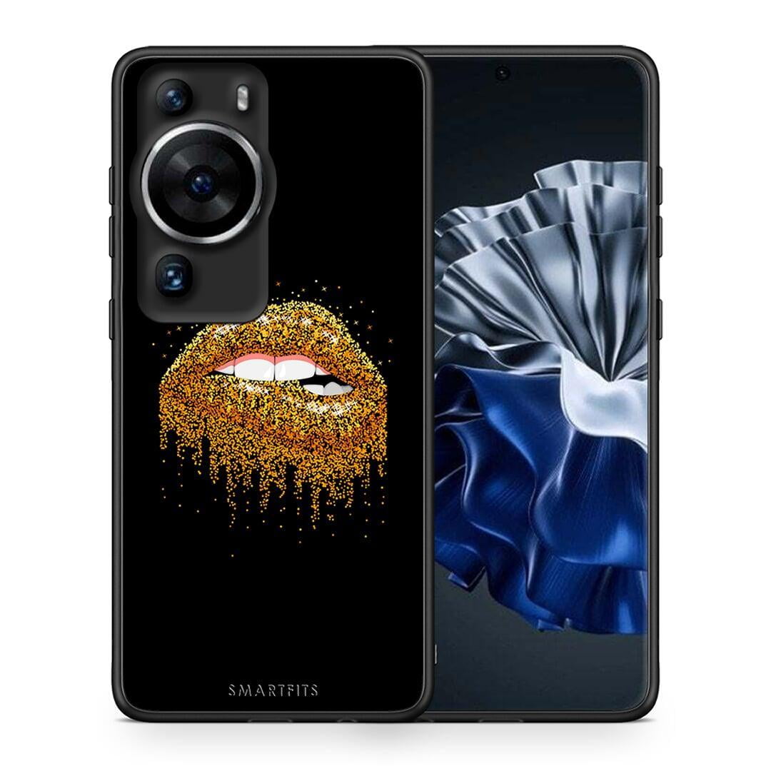 Θήκη Huawei P60 Pro Valentine Golden από τη Smartfits με σχέδιο στο πίσω μέρος και μαύρο περίβλημα | Huawei P60 Pro Valentine Golden Case with Colorful Back and Black Bezels