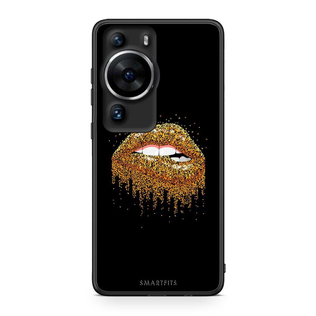 Θήκη Huawei P60 Pro Valentine Golden από τη Smartfits με σχέδιο στο πίσω μέρος και μαύρο περίβλημα | Huawei P60 Pro Valentine Golden Case with Colorful Back and Black Bezels