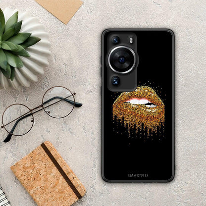 Θήκη Huawei P60 Pro Valentine Golden από τη Smartfits με σχέδιο στο πίσω μέρος και μαύρο περίβλημα | Huawei P60 Pro Valentine Golden Case with Colorful Back and Black Bezels