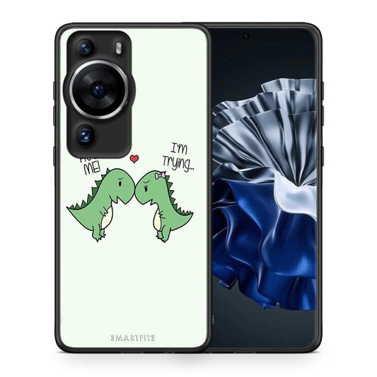 Θήκη Huawei P60 Pro Valentine Rex από τη Smartfits με σχέδιο στο πίσω μέρος και μαύρο περίβλημα | Huawei P60 Pro Valentine Rex Case with Colorful Back and Black Bezels