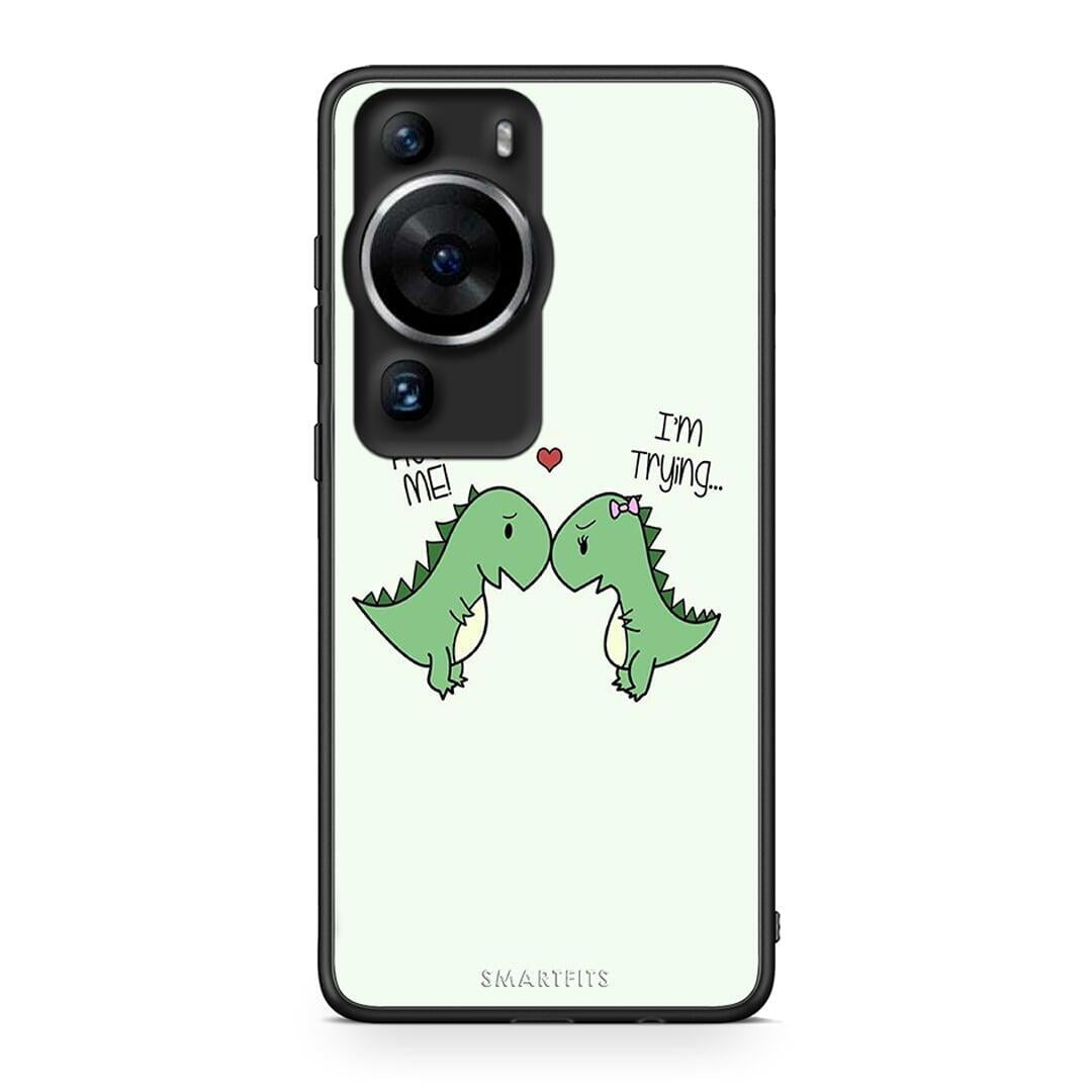 Θήκη Huawei P60 Pro Valentine Rex από τη Smartfits με σχέδιο στο πίσω μέρος και μαύρο περίβλημα | Huawei P60 Pro Valentine Rex Case with Colorful Back and Black Bezels