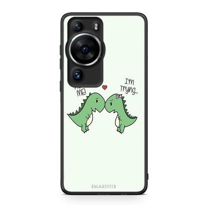 Θήκη Huawei P60 Pro Valentine Rex από τη Smartfits με σχέδιο στο πίσω μέρος και μαύρο περίβλημα | Huawei P60 Pro Valentine Rex Case with Colorful Back and Black Bezels