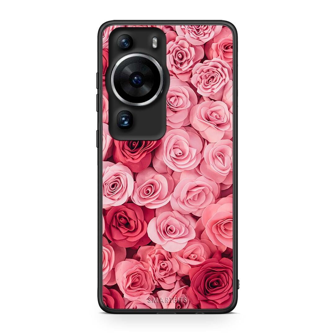 Θήκη Huawei P60 Pro Valentine RoseGarden από τη Smartfits με σχέδιο στο πίσω μέρος και μαύρο περίβλημα | Huawei P60 Pro Valentine RoseGarden Case with Colorful Back and Black Bezels