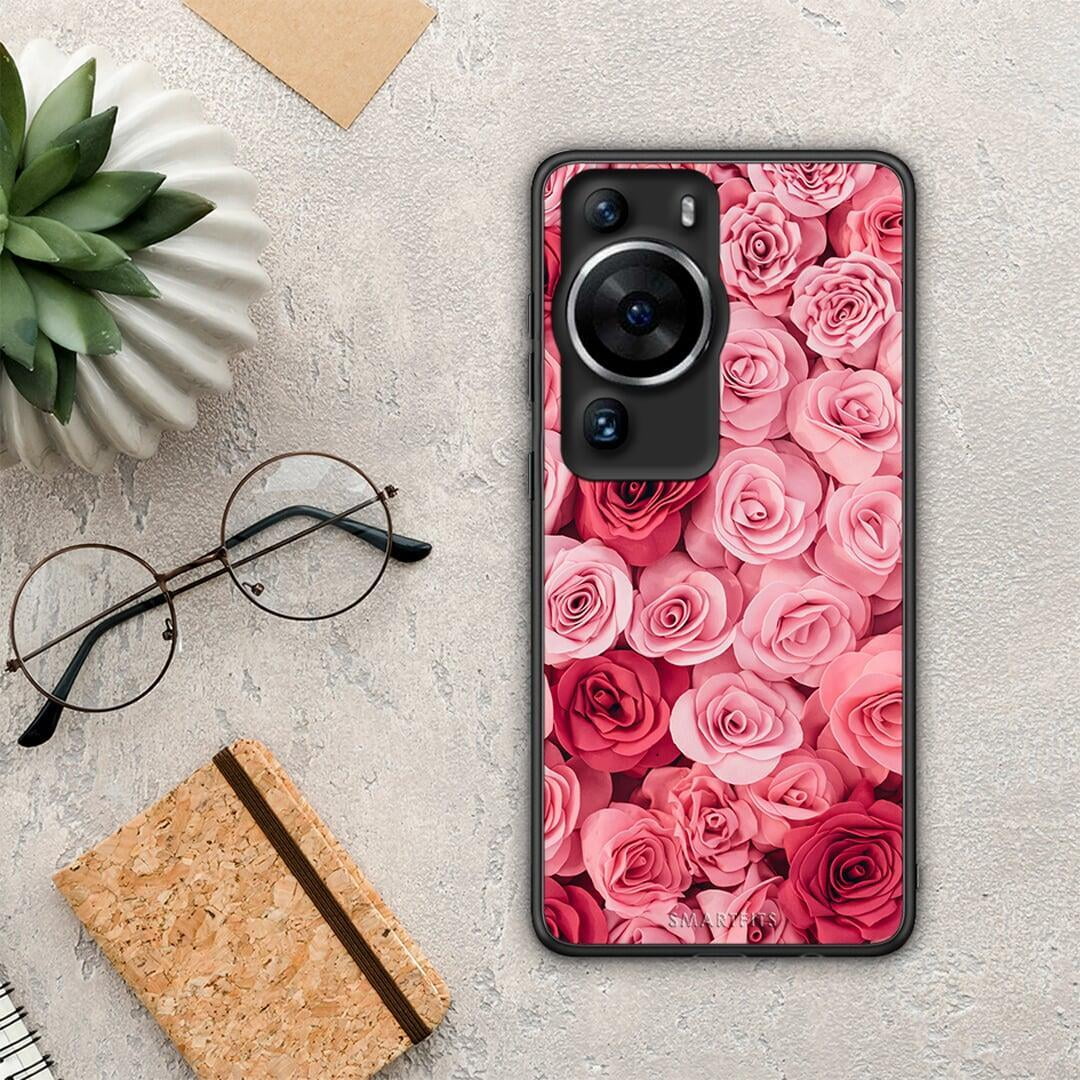 Θήκη Huawei P60 Pro Valentine RoseGarden από τη Smartfits με σχέδιο στο πίσω μέρος και μαύρο περίβλημα | Huawei P60 Pro Valentine RoseGarden Case with Colorful Back and Black Bezels