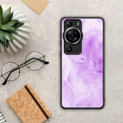 Θήκη Huawei P60 Pro Watercolor Lavender από τη Smartfits με σχέδιο στο πίσω μέρος και μαύρο περίβλημα | Huawei P60 Pro Watercolor Lavender Case with Colorful Back and Black Bezels