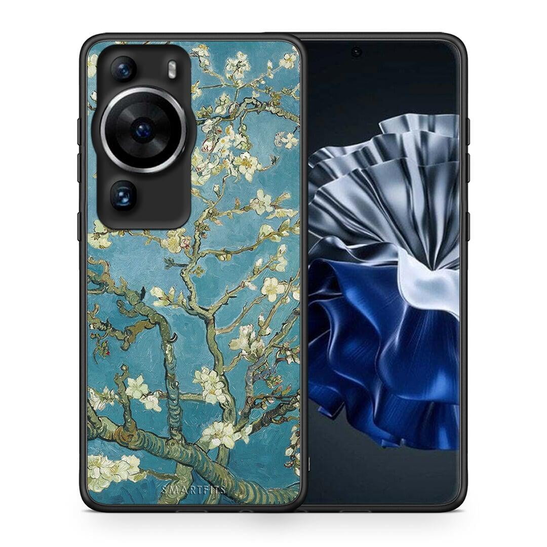 Θήκη Huawei P60 Pro White Blossoms από τη Smartfits με σχέδιο στο πίσω μέρος και μαύρο περίβλημα | Huawei P60 Pro White Blossoms Case with Colorful Back and Black Bezels