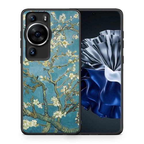 Θήκη Huawei P60 Pro White Blossoms από τη Smartfits με σχέδιο στο πίσω μέρος και μαύρο περίβλημα | Huawei P60 Pro White Blossoms Case with Colorful Back and Black Bezels
