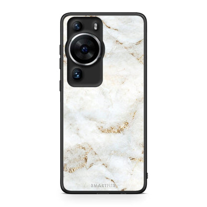 Θήκη Huawei P60 Pro White Gold Marble από τη Smartfits με σχέδιο στο πίσω μέρος και μαύρο περίβλημα | Huawei P60 Pro White Gold Marble Case with Colorful Back and Black Bezels