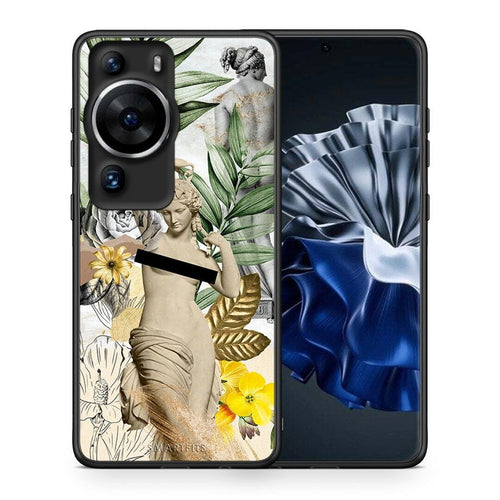 Θήκη Huawei P60 Pro Woman Statue από τη Smartfits με σχέδιο στο πίσω μέρος και μαύρο περίβλημα | Huawei P60 Pro Woman Statue Case with Colorful Back and Black Bezels
