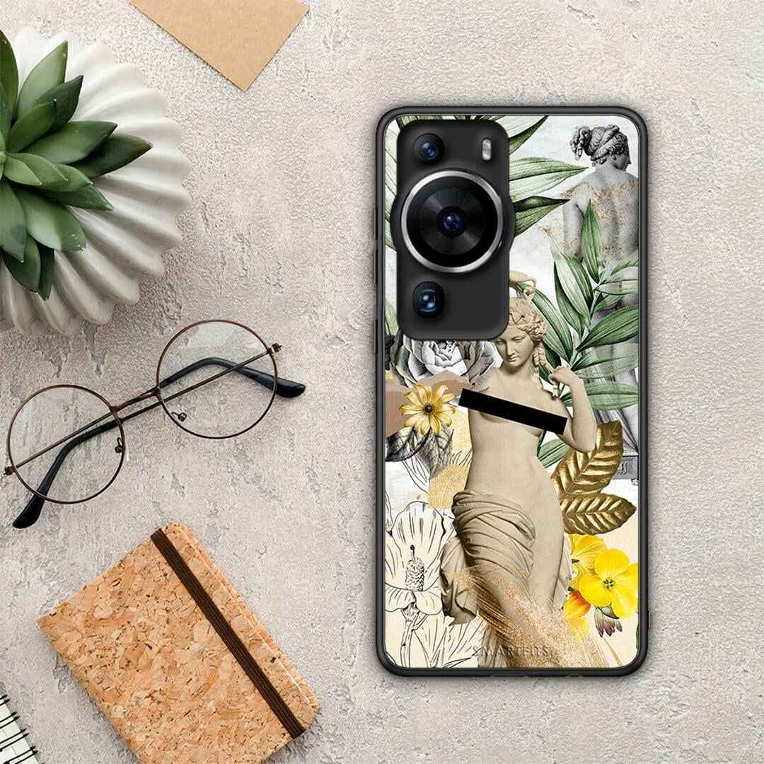 Θήκη Huawei P60 Pro Woman Statue από τη Smartfits με σχέδιο στο πίσω μέρος και μαύρο περίβλημα | Huawei P60 Pro Woman Statue Case with Colorful Back and Black Bezels