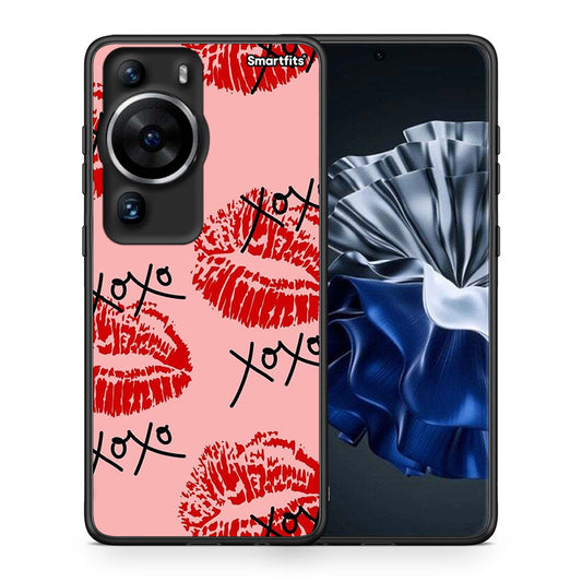 Θήκη Huawei P60 Pro XOXO Lips από τη Smartfits με σχέδιο στο πίσω μέρος και μαύρο περίβλημα | Huawei P60 Pro XOXO Lips Case with Colorful Back and Black Bezels