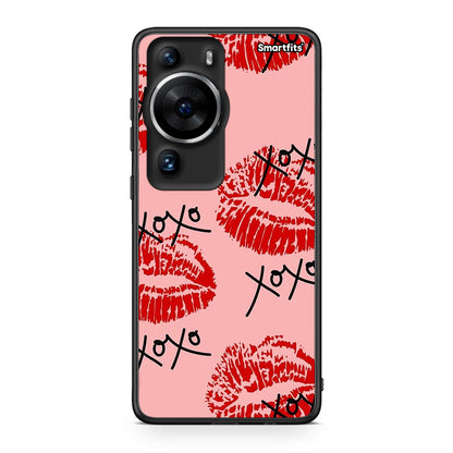 Θήκη Huawei P60 Pro XOXO Lips από τη Smartfits με σχέδιο στο πίσω μέρος και μαύρο περίβλημα | Huawei P60 Pro XOXO Lips Case with Colorful Back and Black Bezels