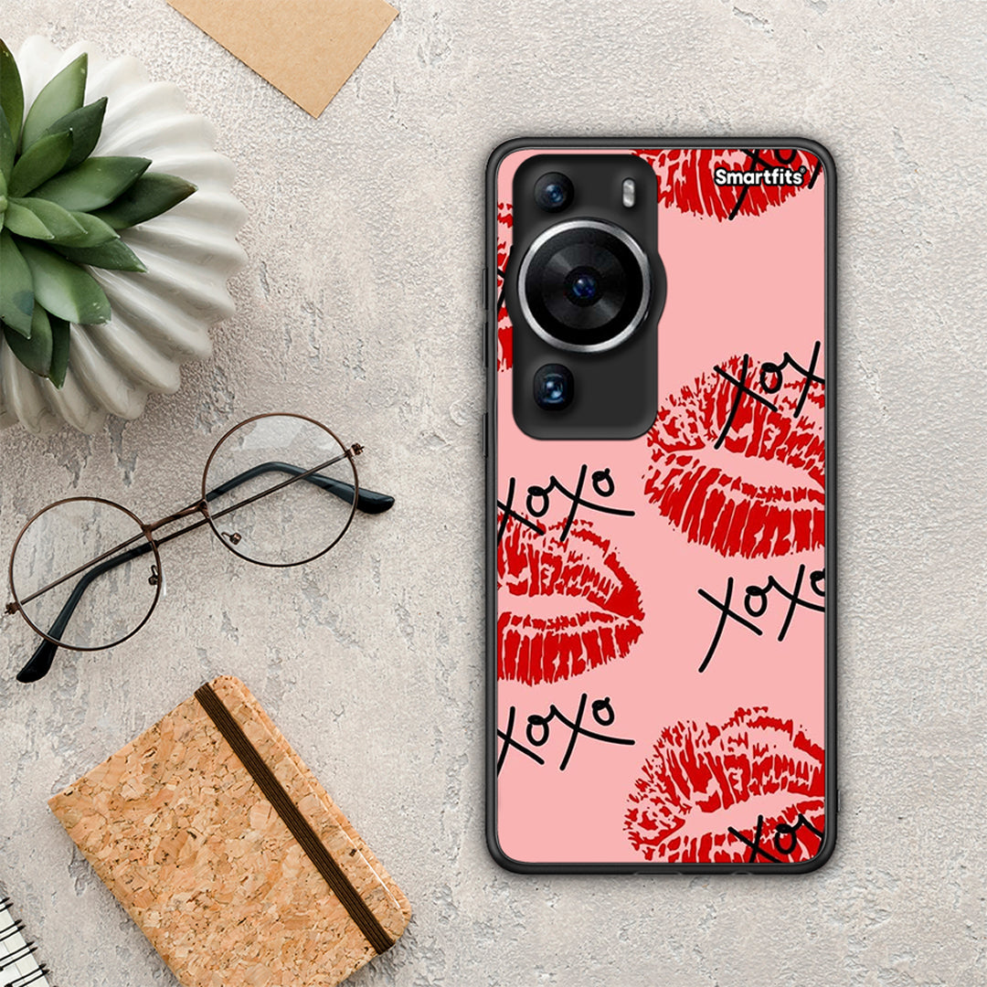 Θήκη Huawei P60 Pro XOXO Lips από τη Smartfits με σχέδιο στο πίσω μέρος και μαύρο περίβλημα | Huawei P60 Pro XOXO Lips Case with Colorful Back and Black Bezels