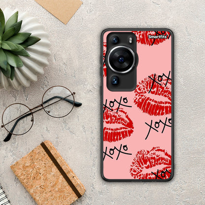 Θήκη Huawei P60 Pro XOXO Lips από τη Smartfits με σχέδιο στο πίσω μέρος και μαύρο περίβλημα | Huawei P60 Pro XOXO Lips Case with Colorful Back and Black Bezels