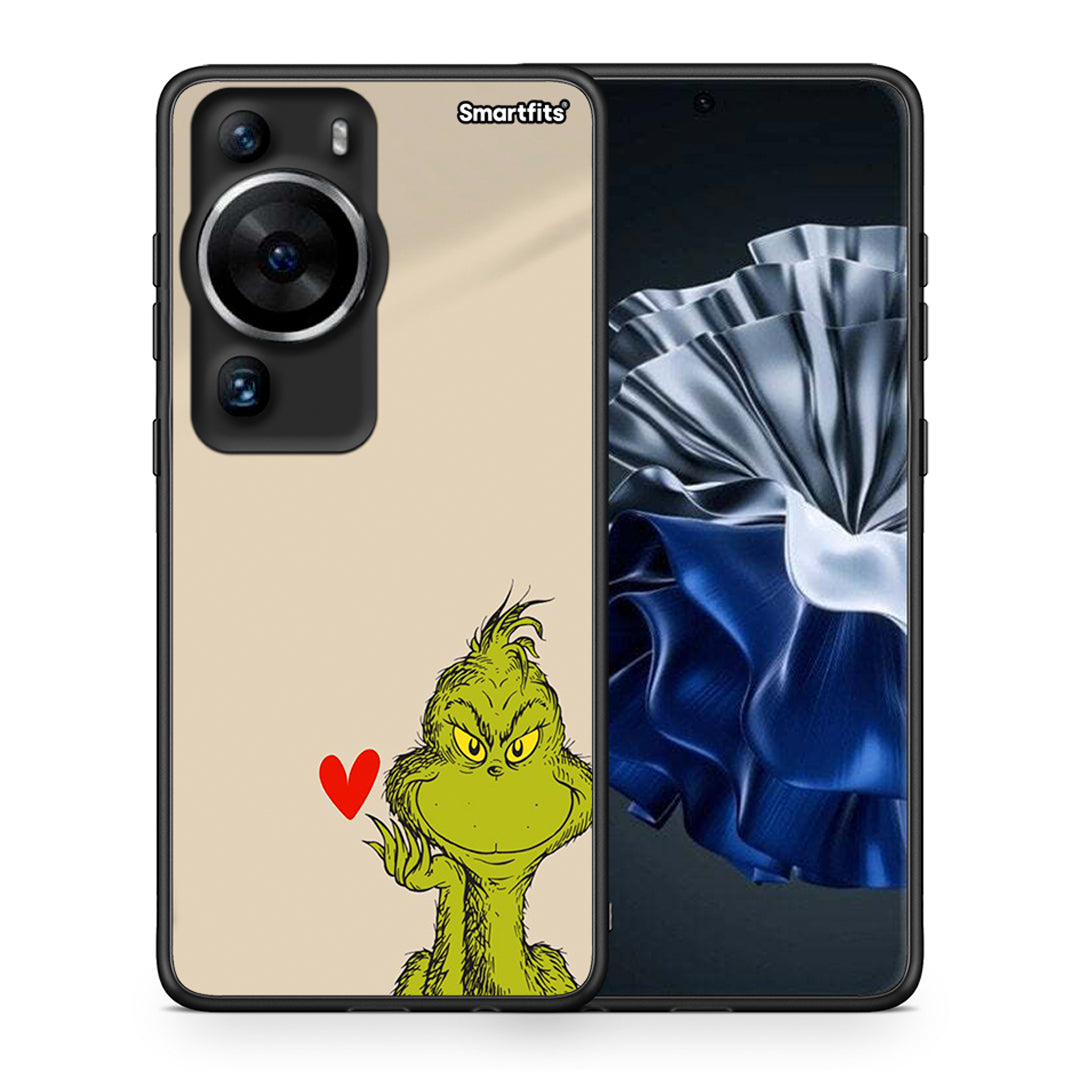 Θήκη Huawei P60 Pro Xmas Grinch από τη Smartfits με σχέδιο στο πίσω μέρος και μαύρο περίβλημα | Huawei P60 Pro Xmas Grinch Case with Colorful Back and Black Bezels