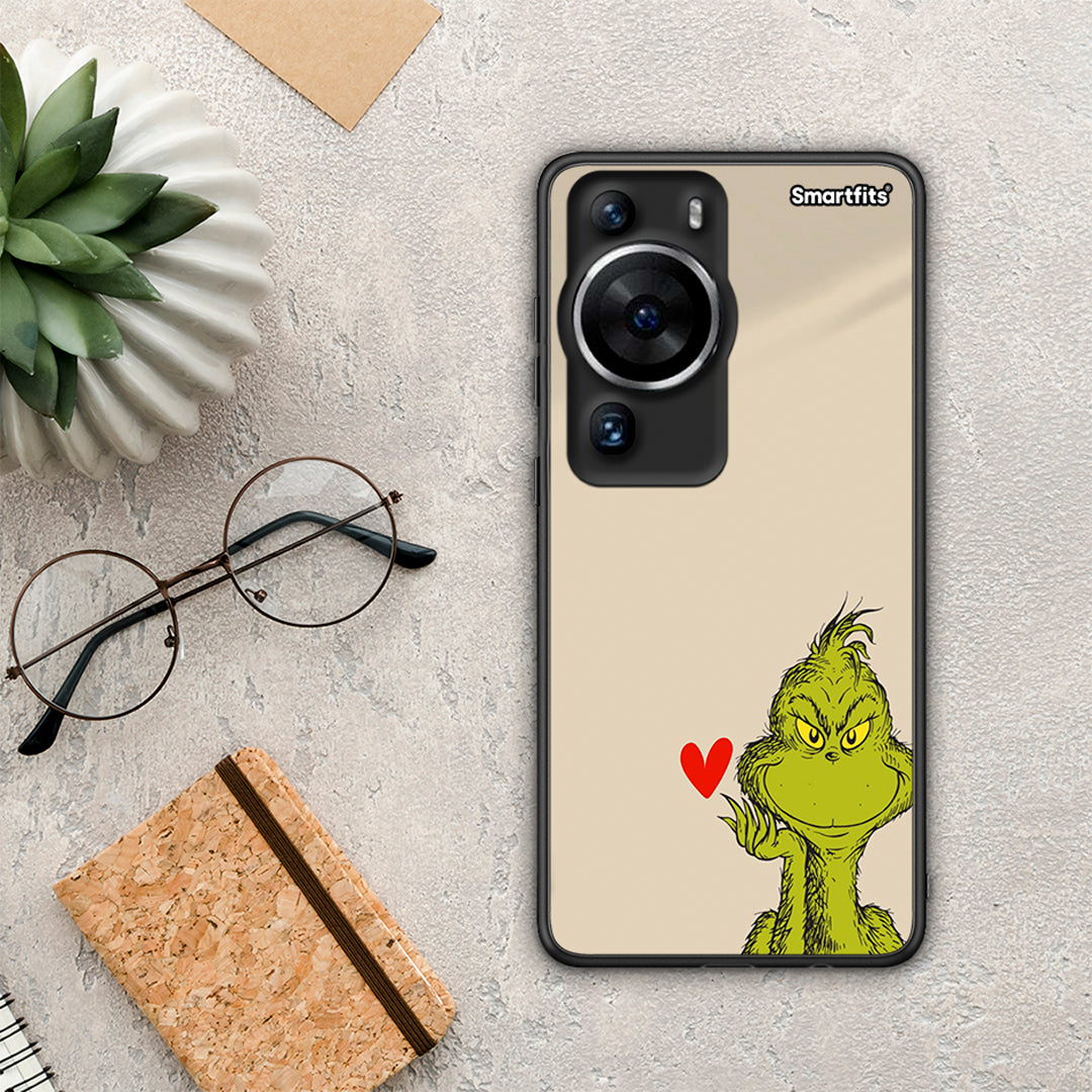 Θήκη Huawei P60 Pro Xmas Grinch από τη Smartfits με σχέδιο στο πίσω μέρος και μαύρο περίβλημα | Huawei P60 Pro Xmas Grinch Case with Colorful Back and Black Bezels