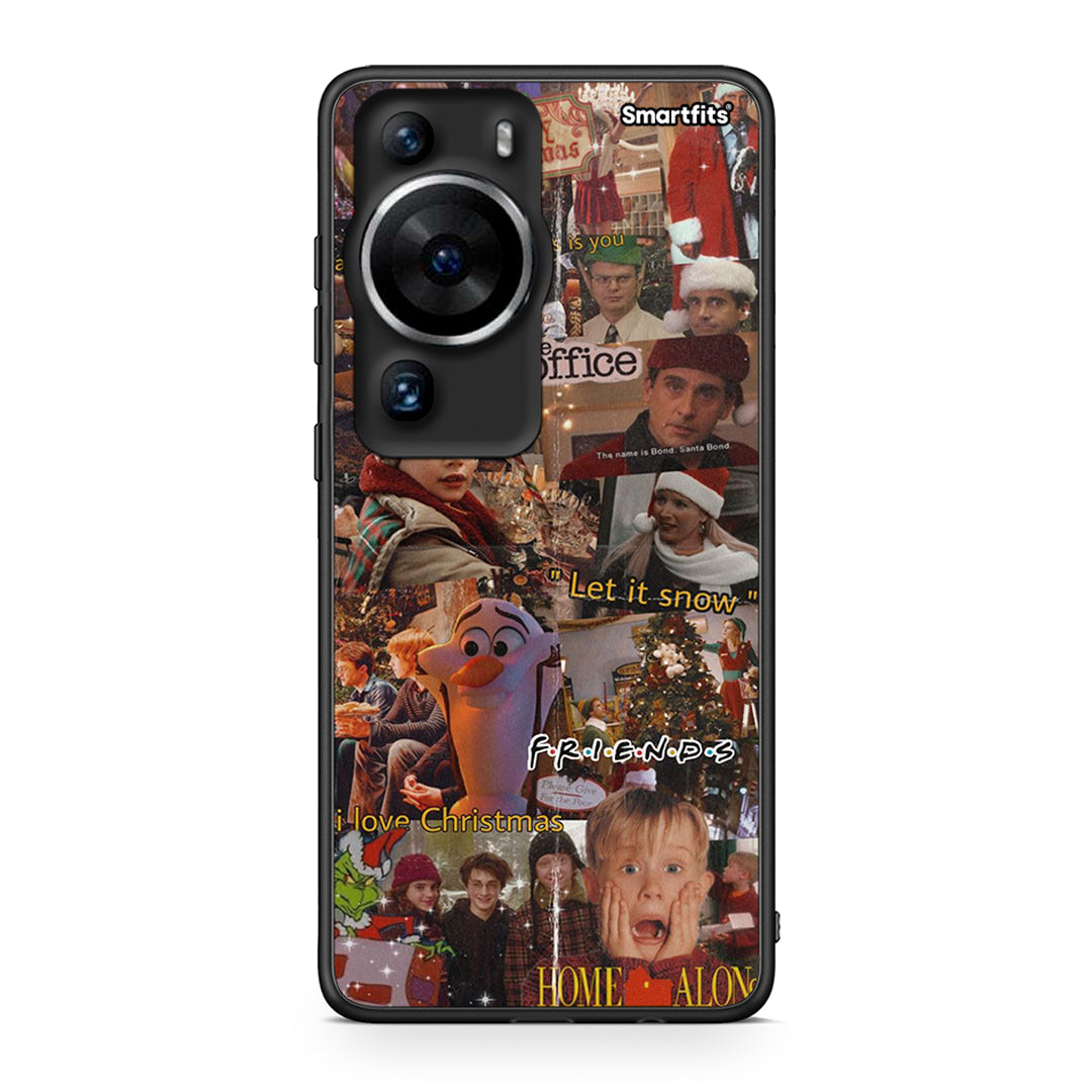 Θήκη Huawei P60 Pro Xmas Wishes από τη Smartfits με σχέδιο στο πίσω μέρος και μαύρο περίβλημα | Huawei P60 Pro Xmas Wishes Case with Colorful Back and Black Bezels