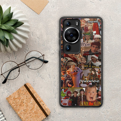 Θήκη Huawei P60 Pro Xmas Wishes από τη Smartfits με σχέδιο στο πίσω μέρος και μαύρο περίβλημα | Huawei P60 Pro Xmas Wishes Case with Colorful Back and Black Bezels